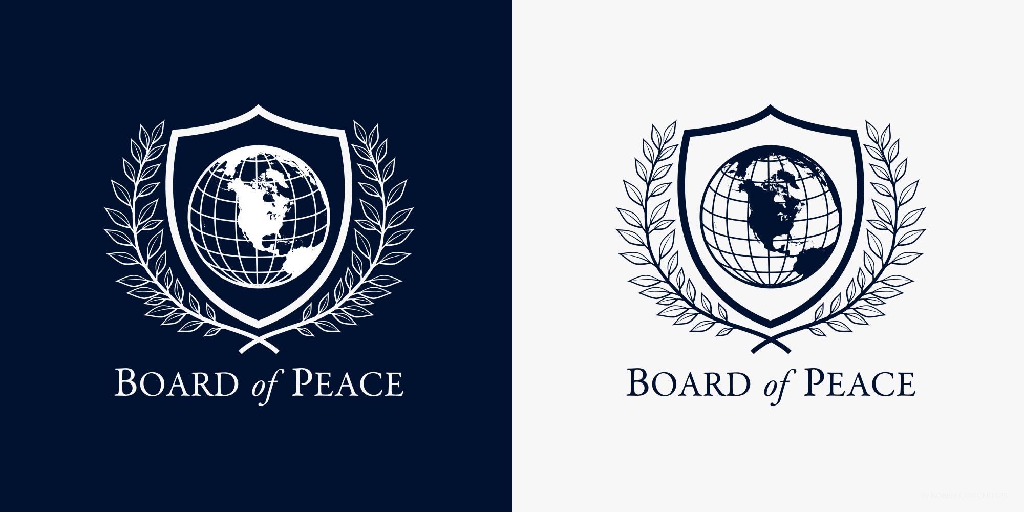 Board of Peace Blue and White Logo Variant CC0 by Robbie Conceptuel