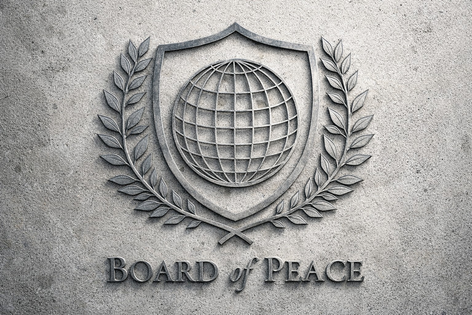 Board of Peace Steel Metallic Logo Design CC0 by Robbie Conceptuel
