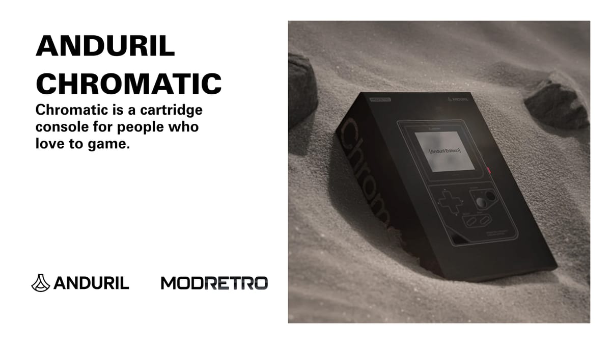 Anduril Edition ModRetro Chromatic handheld gaming console