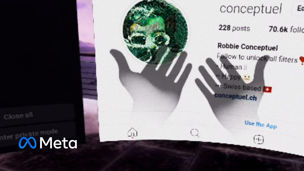 Hand tracking demonstration on Meta Quest VR headset
