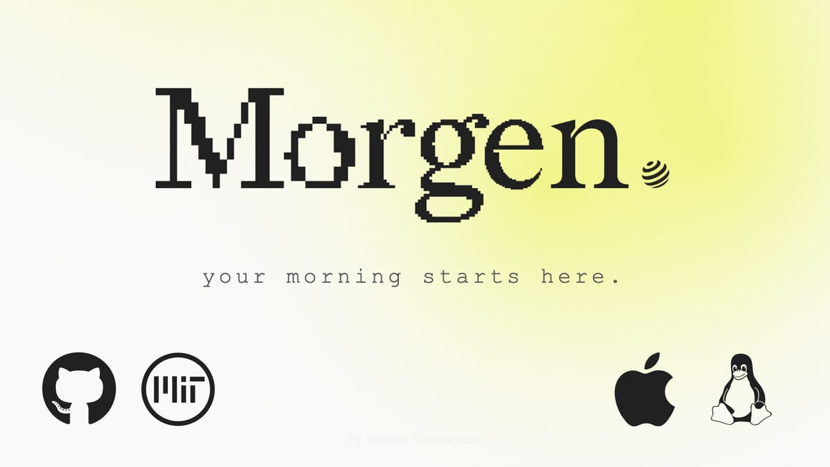 Morgen by Robbie Conceptuel - personal morning dashboard with weather, world clocks, site monitors, and subscription tracking